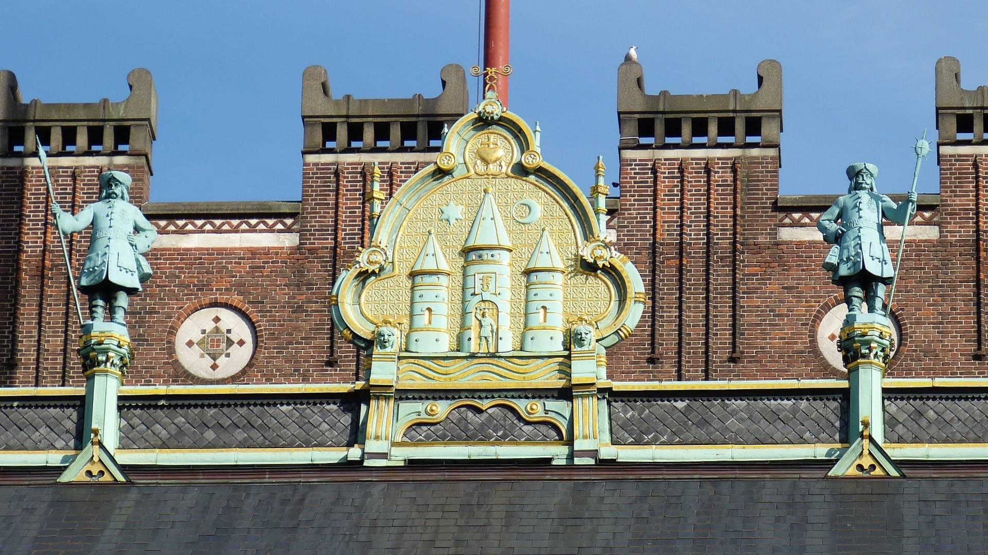 Detalle del Ayuntamiento de Copenhague.