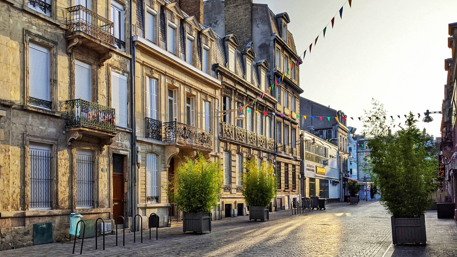 Calles del centro histórico de Reims.