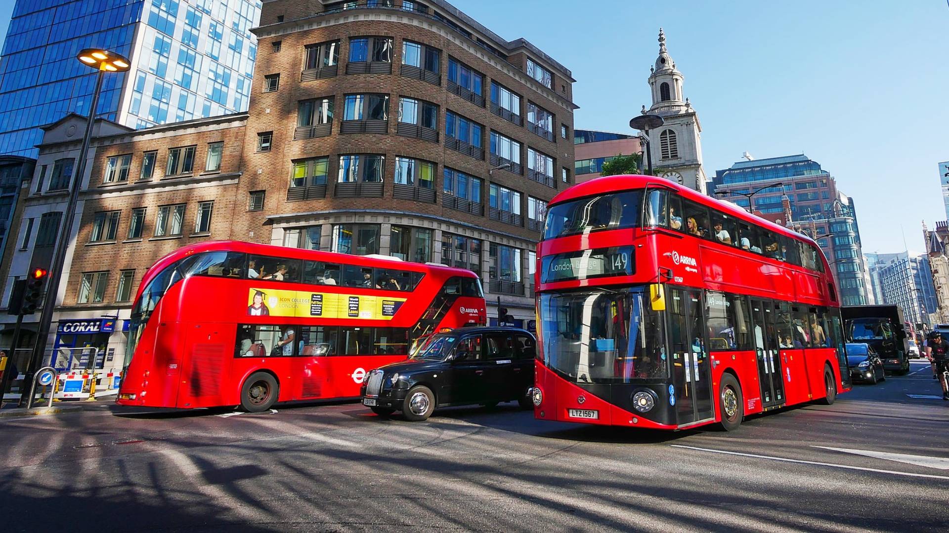 Autobuses en Londres.