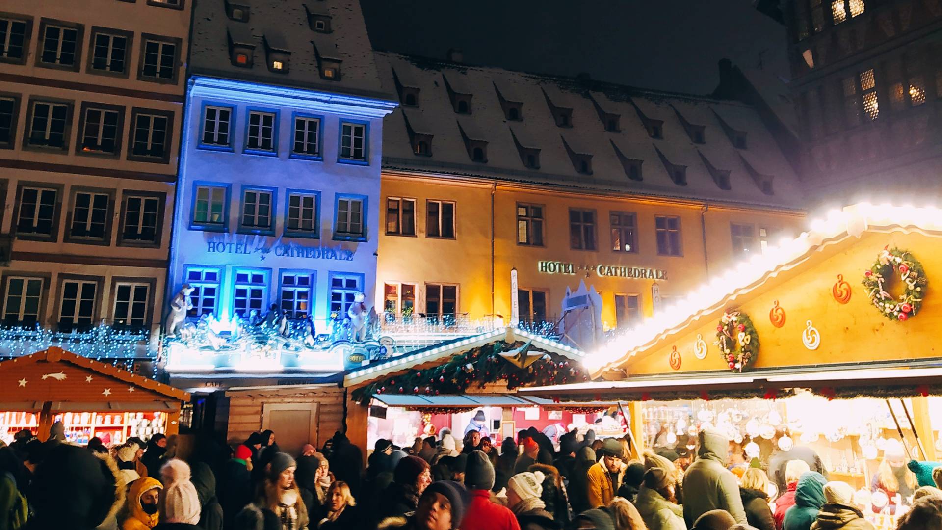 Mercadillo navideño en Estrasburgo.