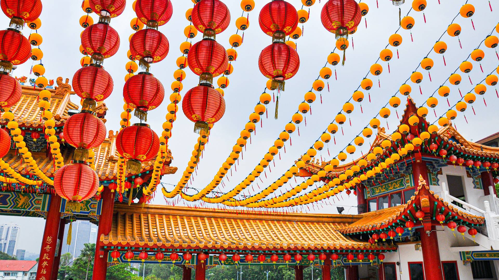 El Thean Hou Temple y sus coloridos farolillos.