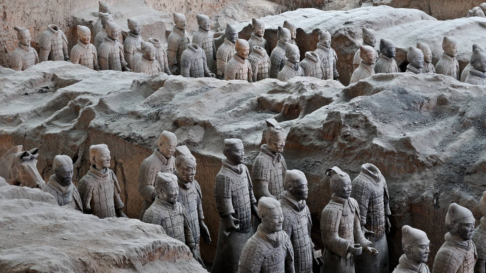 Los famosos Guerreros de Terracota en Xian.