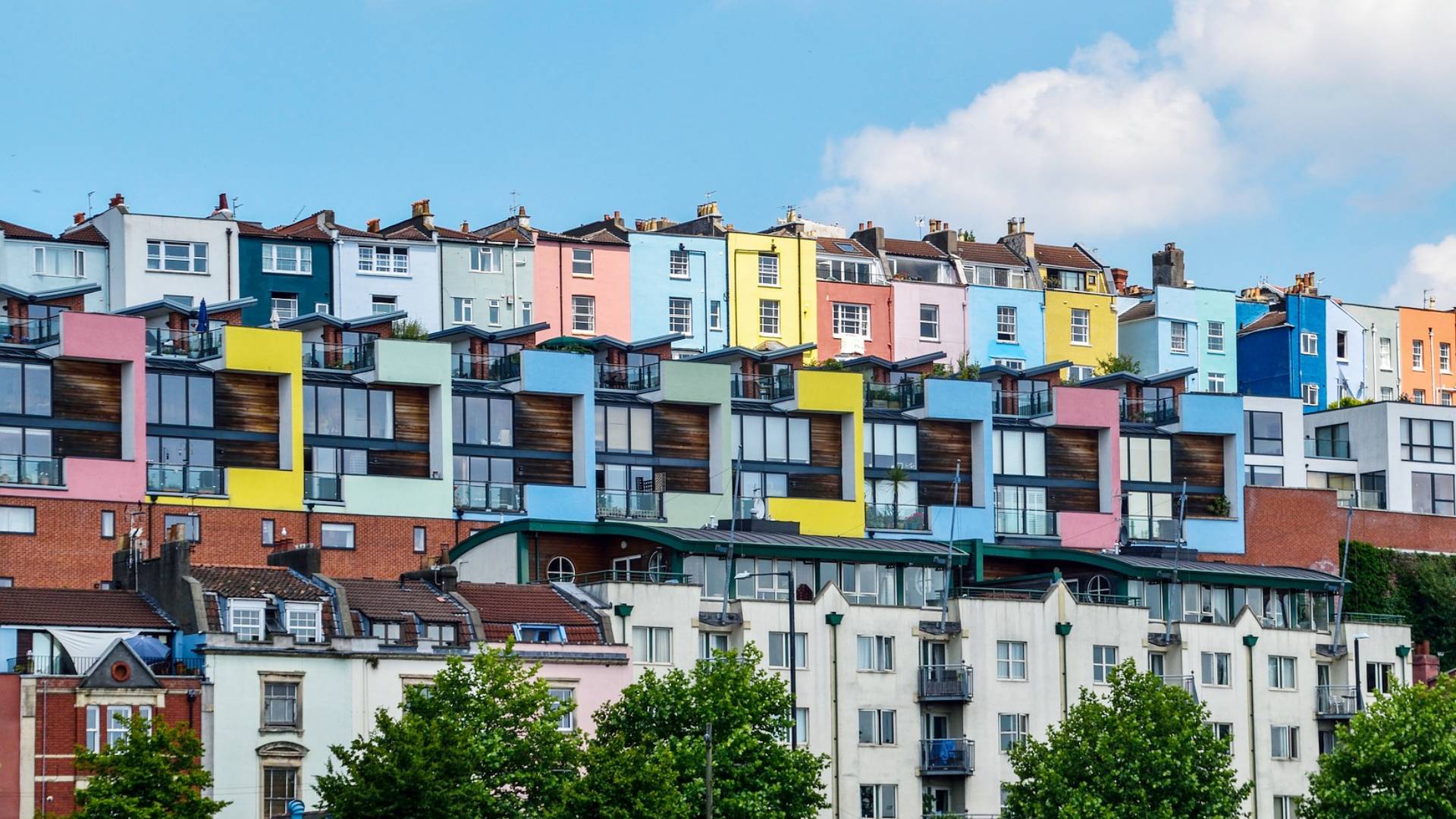 Las coloridas casas de Cliftonwood.