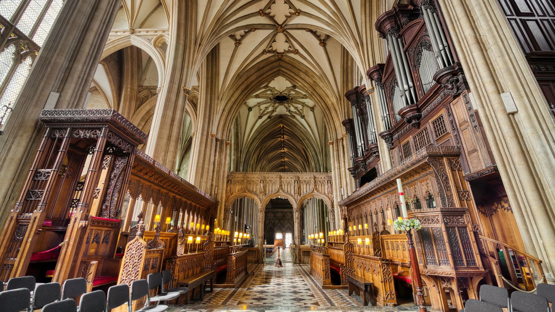 La Catedral de Bristol desde dentro.