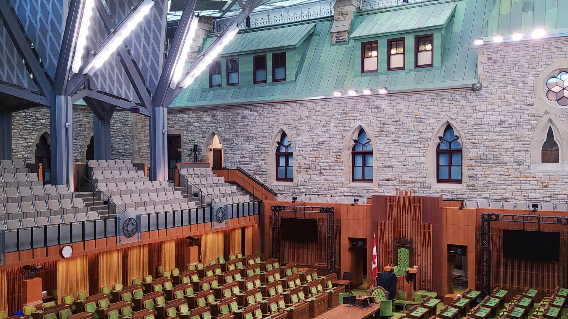 Interior del Parlamento de Canadá.