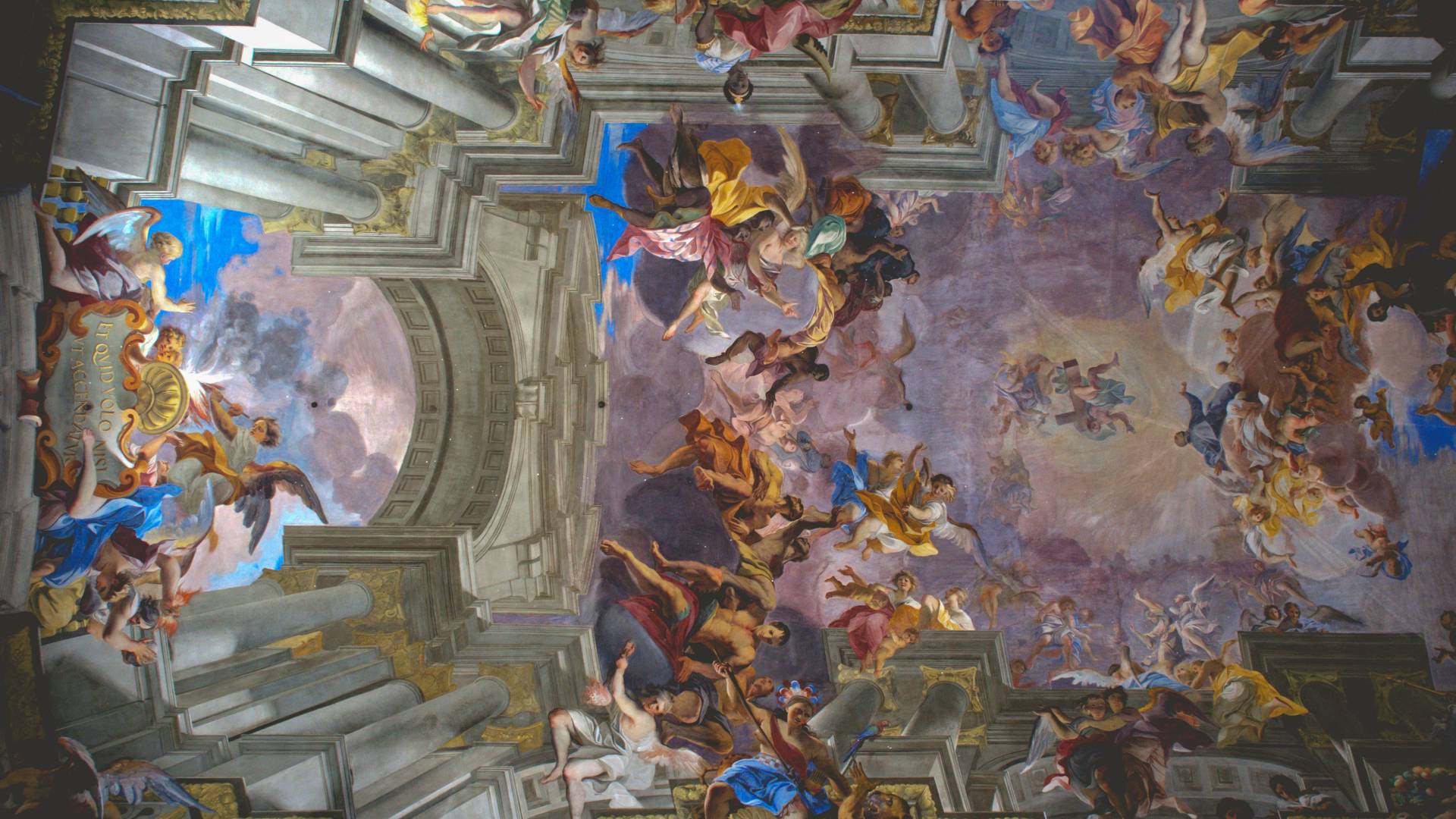 Detalle del fresco en la Iglesia de San Ignacio de Loyola.