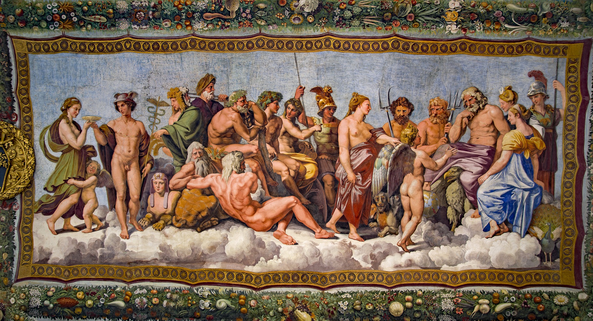 Uno de los frescos de Villa Farnesina.