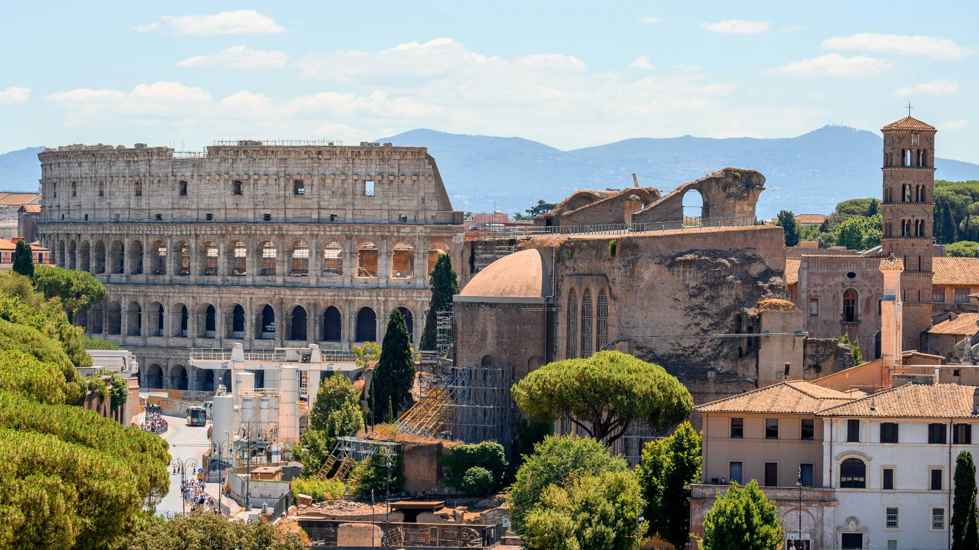 El paisaje urbano de Roma.