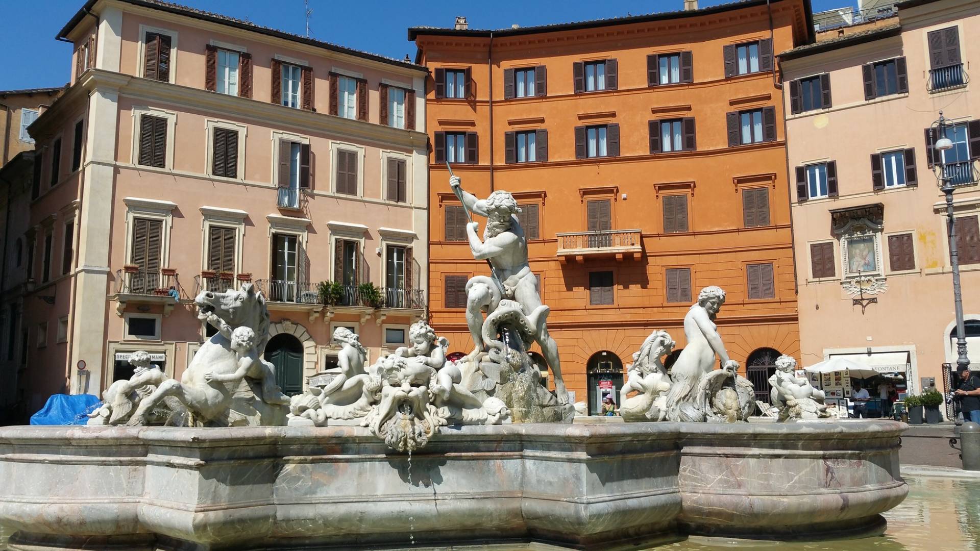 Una de las preciosas fuentes de la Piazza Navona.