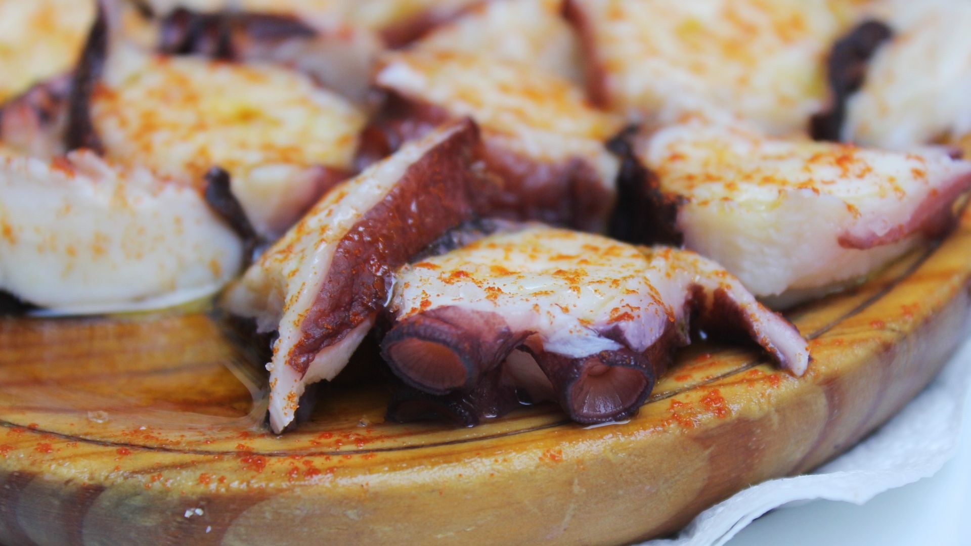 El famoso pulpo a la gallega.