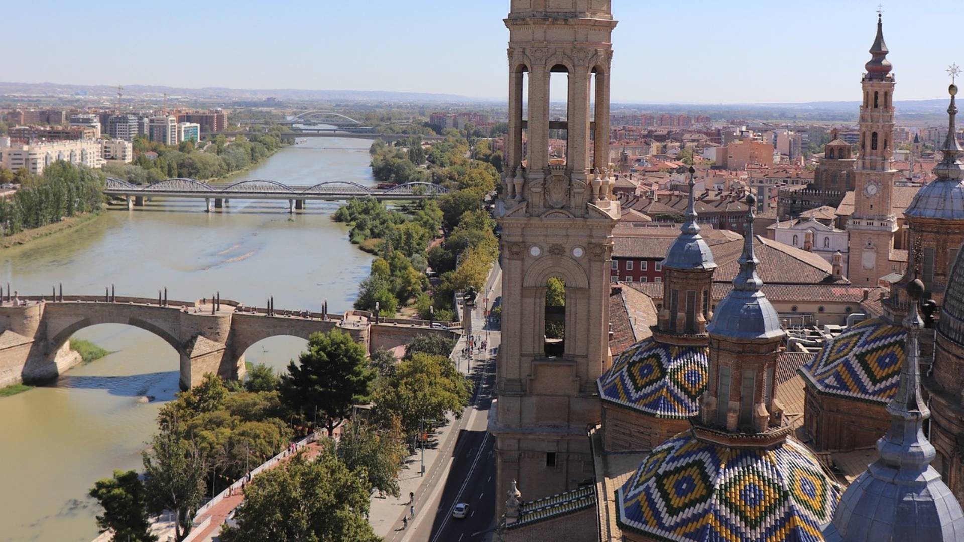 Vistas desde la Basílica de Nuestra Señora del Pilar.