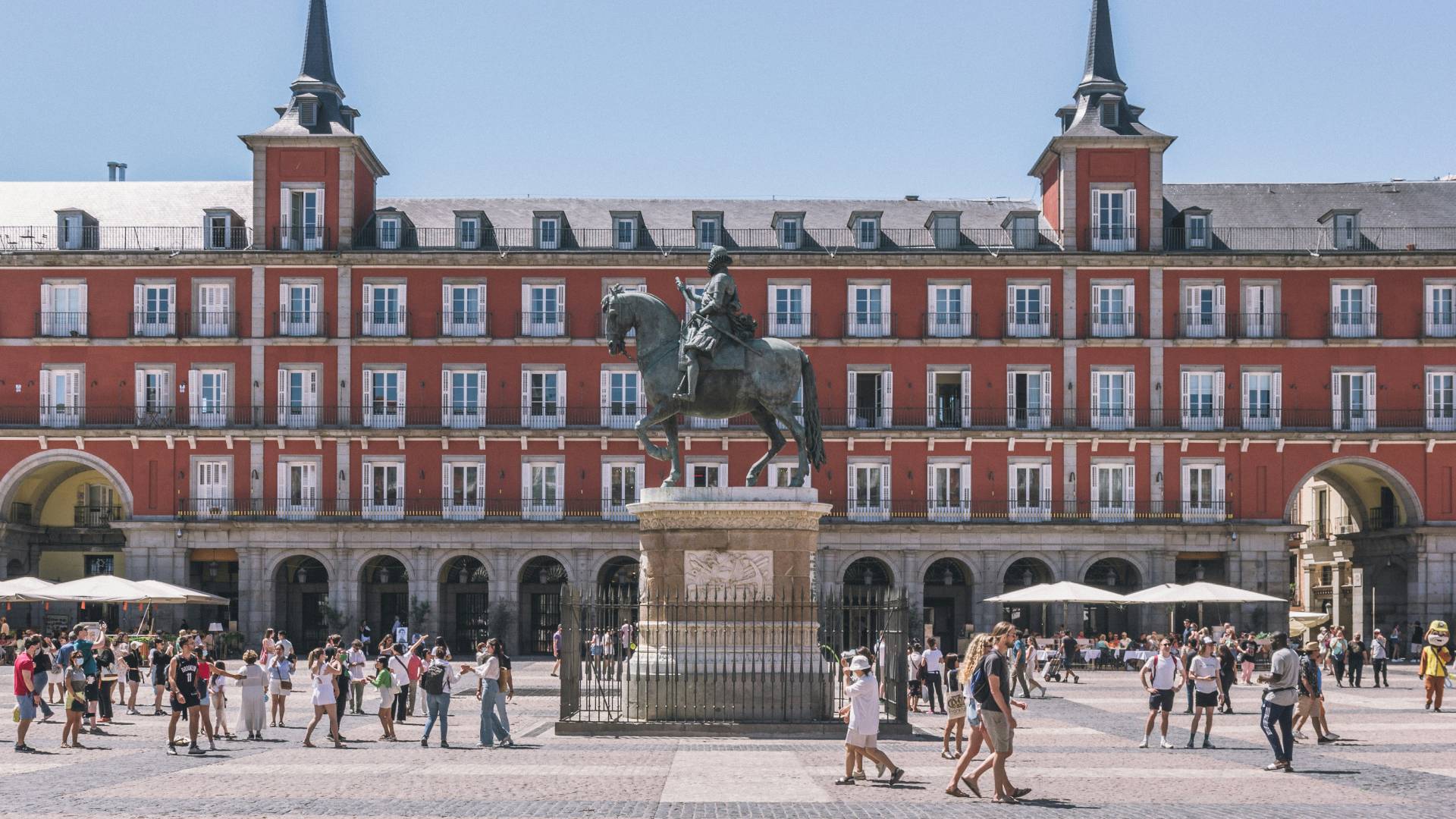 La preciosa Plaza Mayor madrileña.