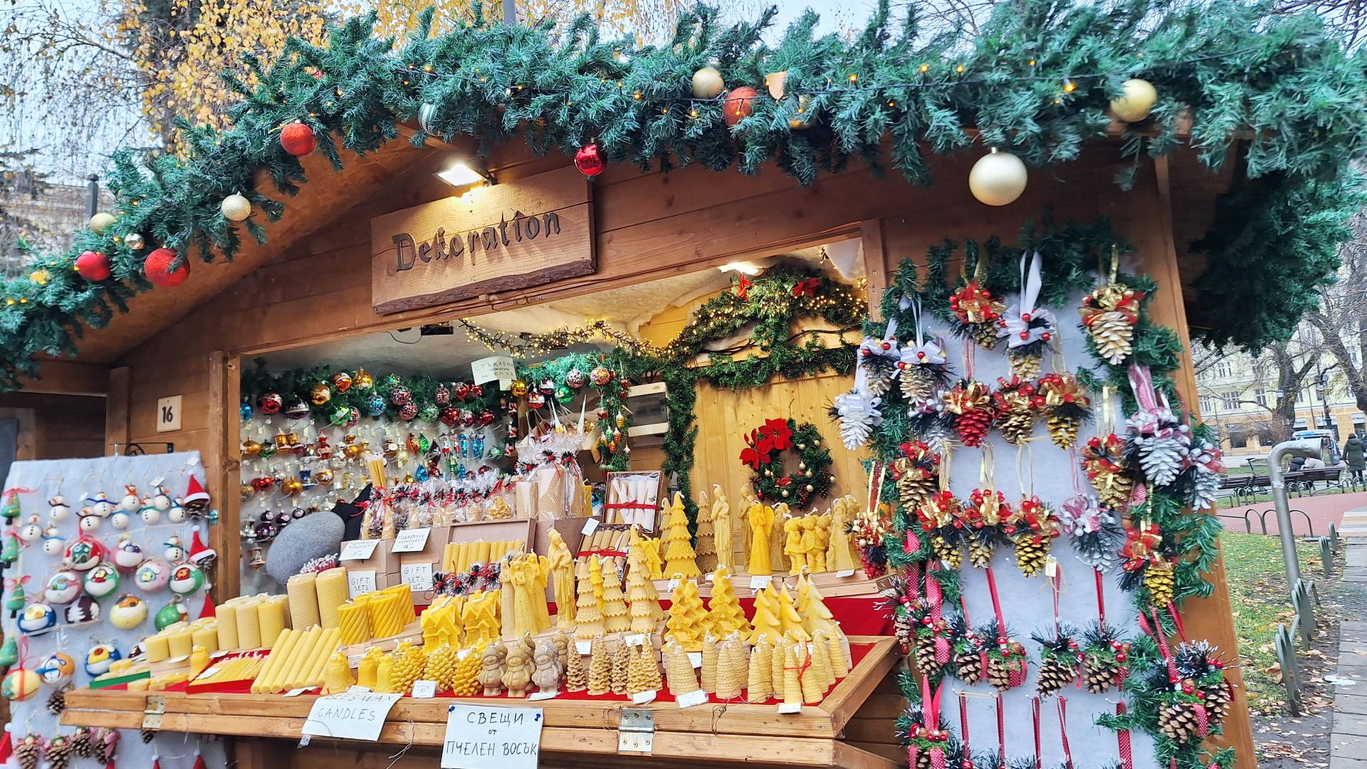 Puesto en el Deutscher Weihnachtsmarkt.