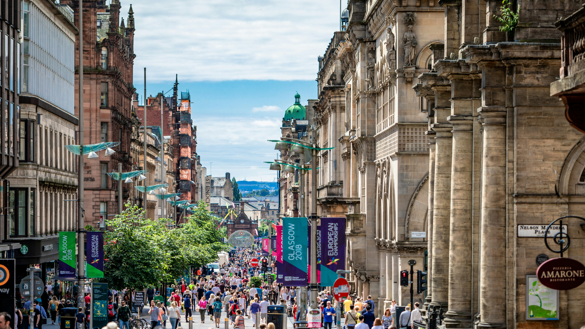 El concurrido centro de Glasgow.
