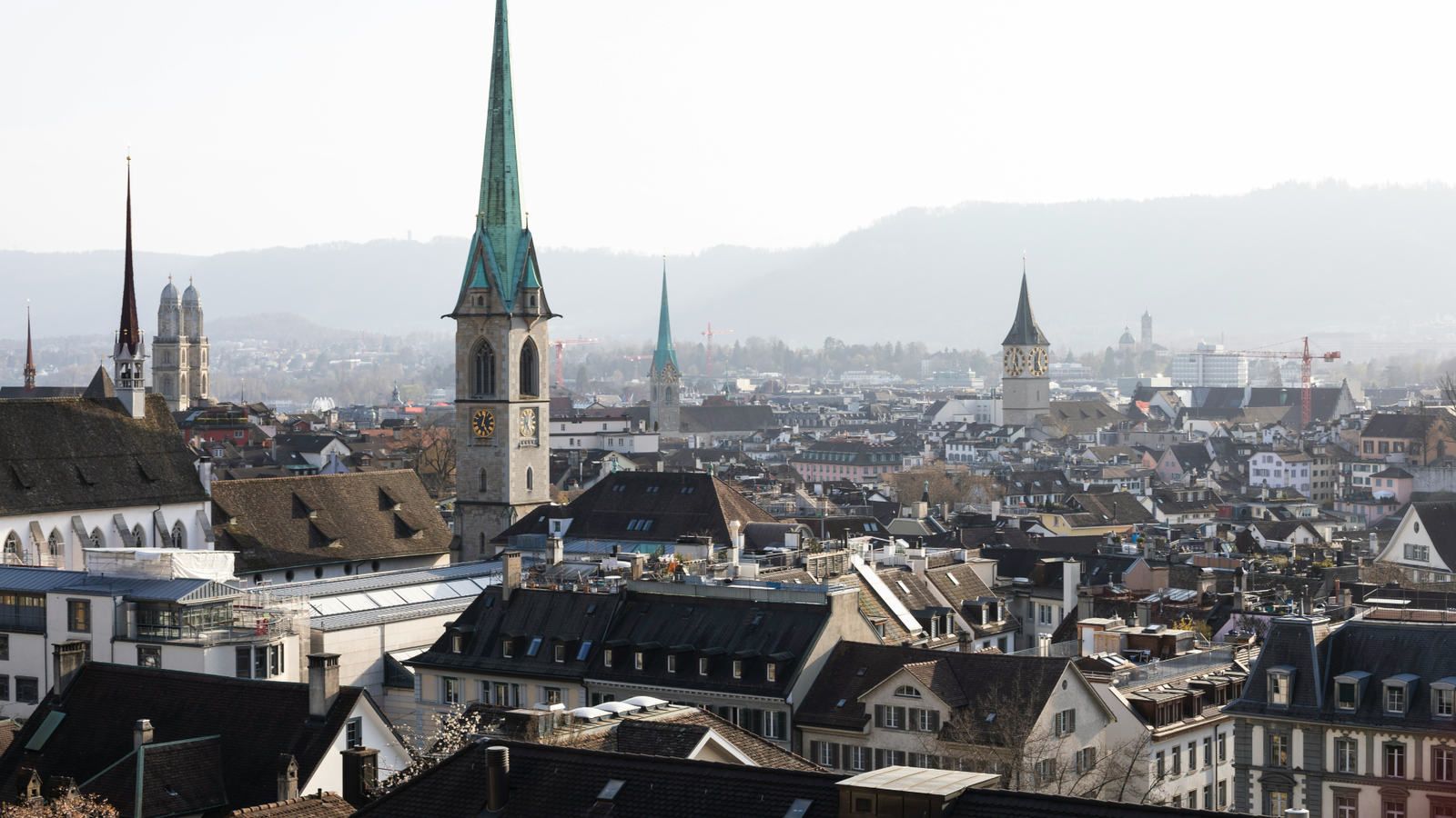 Panorámica de los tejados de Zúrich.